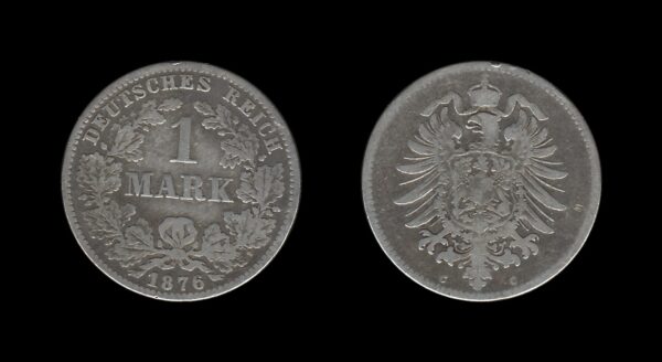 Germany Njemačka 1 Mark 1876 C – Wilhelm I