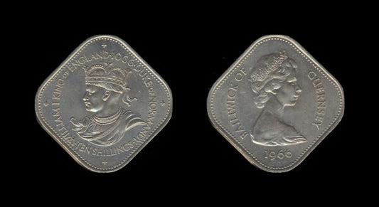 Guernsey 10 Shillings 1966 – William I – Elizabeth II