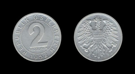 Austria Austrija 2 Groschen 1952