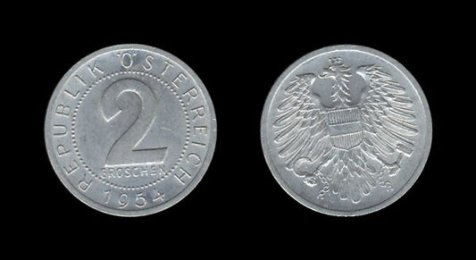 Austria Austrija 2 Groschen 1954