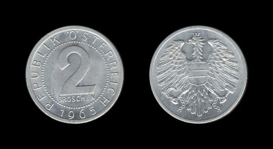 Austria Austrija 2 Groschen 1965