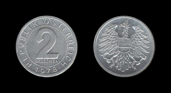 Austria Austrija 2 Groschen 1978