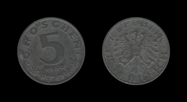 Austria Austrija 5 Groschen 1950