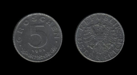 Austria Austrija 5 Groschen 1951