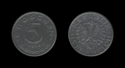 Austria Austrija 5 Groschen 1953