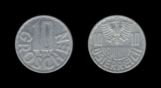 Austria Austrija 10 Groschen 1951