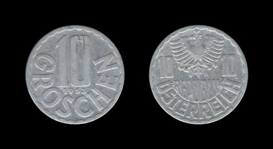 Austria Austrija 10 Groschen 1953