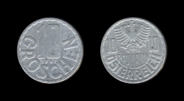 Austria Austrija 10 Groschen 1957