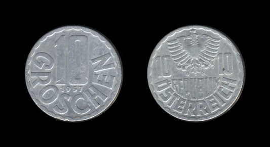 Austria Austrija 10 Groschen 1957