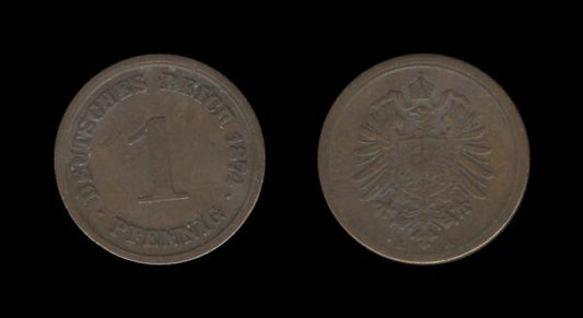 Germany Njemačka 1 Pfennig 1874 A – Wilhelm I