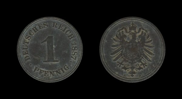 Germany Njemačka 1 Pfennig 1887 A – Wilhelm I