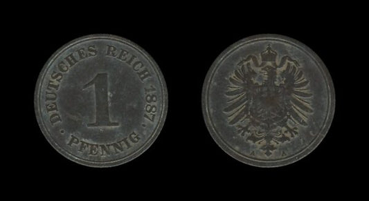 Germany Njemačka 1 Pfennig 1887 A – Wilhelm I