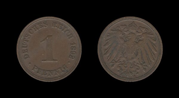 Germany Njemačka 1 Pfennig 1892 A – Wilhelm II