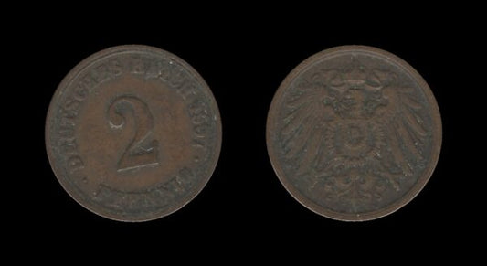 Germany Njemačka 2 Pfennig 1907 A – Wilhelm II