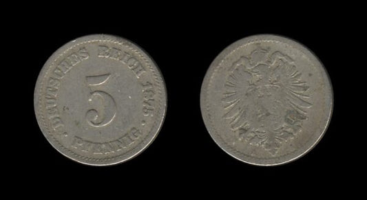 Germany Njemačka 5 Pfennig 1875 A – Wilhelm I