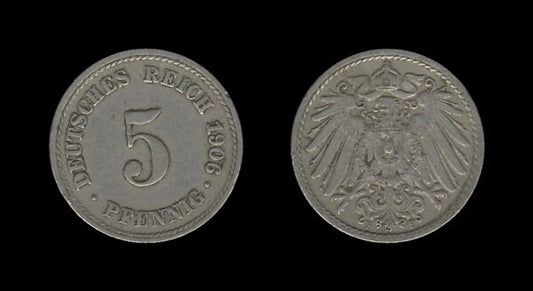 Germany Njemačka 5 Pfennig 1906 F – Wilhelm II