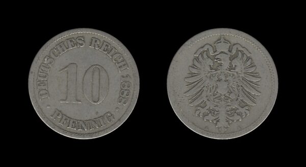 Germany Njemačka 10 Pfennig 1888 A – Wilhelm I