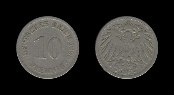 Germany Njemačka 10 Pfennig 1898 A – Wilhelm II