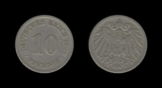 Germany Njemačka 10 Pfennig 1898 A – Wilhelm II