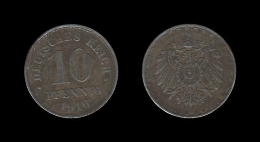 Germany Njemačka 10 Pfennig 1916 A – Wilhelm II