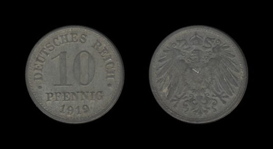 Germany Njemačka 10 Pfennig 1919 – Wilhelm II