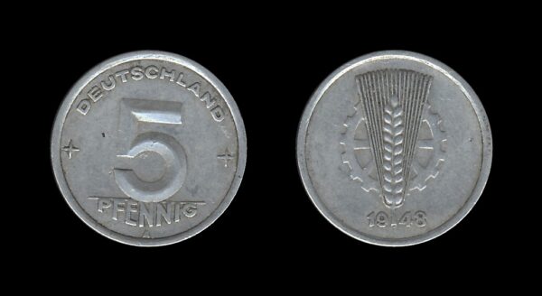 Germany Njemačka DDR 5 Pfennig 1948