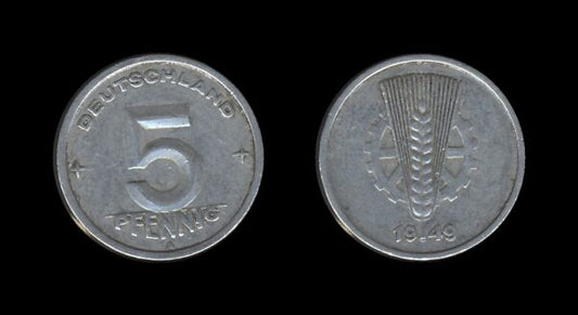 Germany Njemačka DDR 5 Pfennig 1949