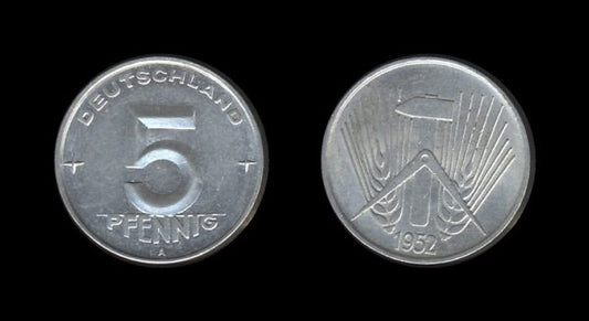 Germany Njemačka DDR 5 Pfennig 1952