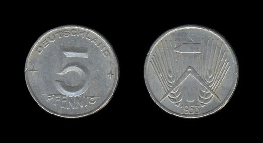 Germany Njemačka DDR 5 Pfennig 1953