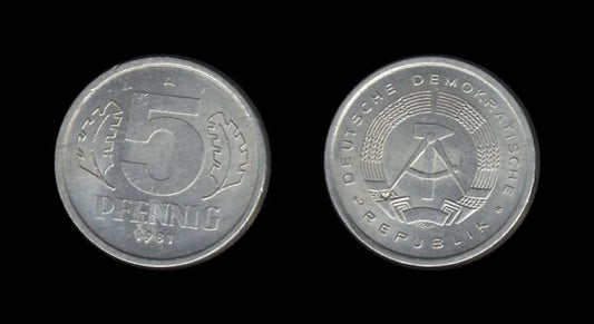 Germany Njemačka DDR 5 Pfennig 1981