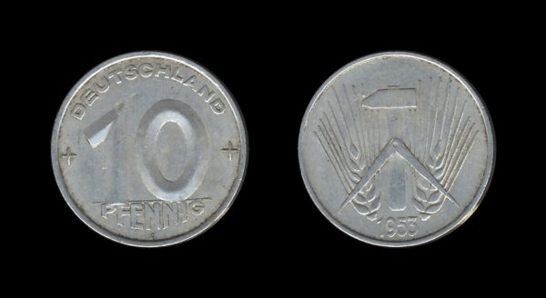 Germany Njemačka DDR 10 Pfennig 1953