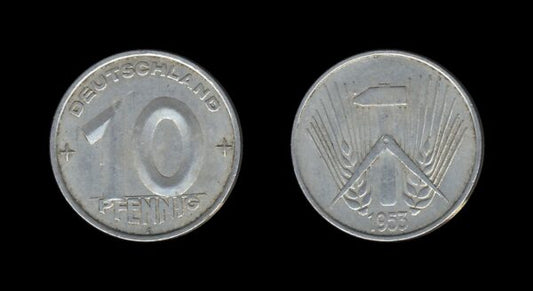 Germany Njemačka DDR 10 Pfennig 1953