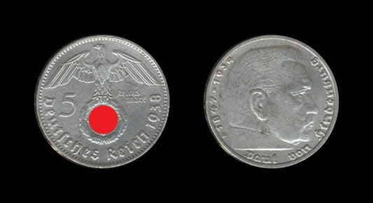 Germany Njemačka 3. Reich 5 Reichsmark 1938 D – Paul von Hindenburg