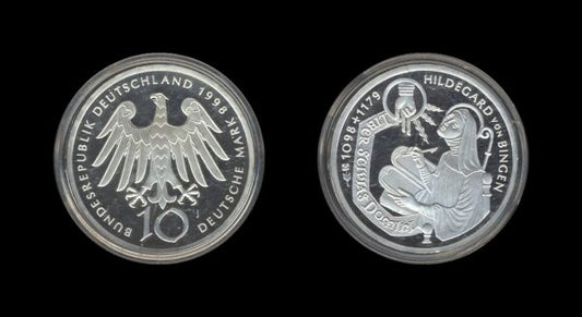 Germany Njemačka 10 Mark 1998 J – Hildegard von Bingen