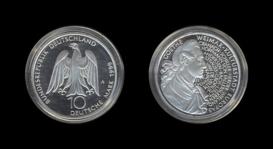 Germany Njemačka 10 Mark 1999 A – J.W. von Goethe