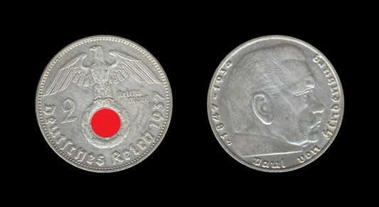 Germany Njemačka 3. Reich 2 Reichsmark 1937 D – Paul von Hindenburg