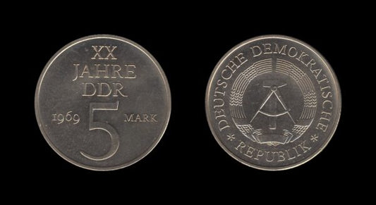 Germany Njemačka DDR 5 Mark 1969 – 20 Years of GDR