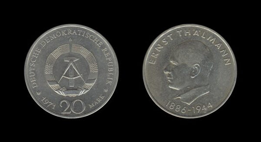 Germany Njemačka DDR 20 Mark 1971 – 85th Birthday of Ernst Thälmann