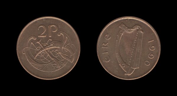 Ireland Irska 2 Pence 1990