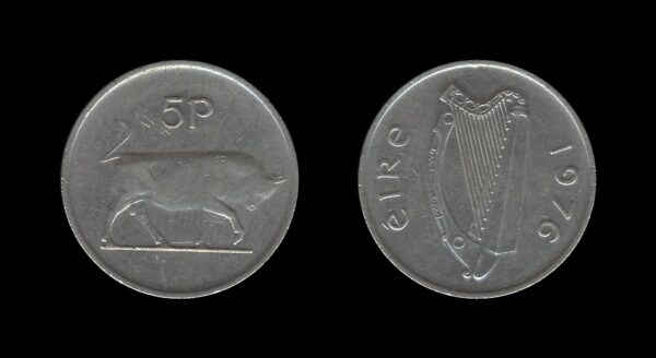 Ireland Irska 5 Pence 1976