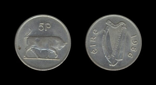 Ireland Irska 5 Pence 1986