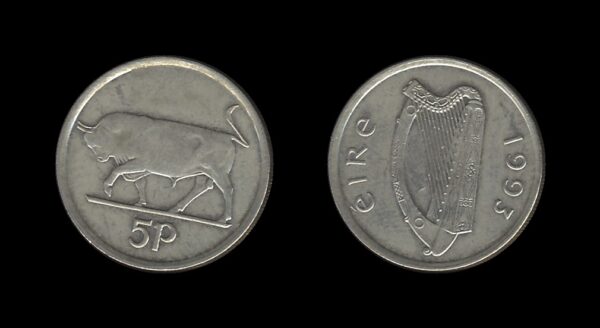 Ireland Irska 5 Pence 1993