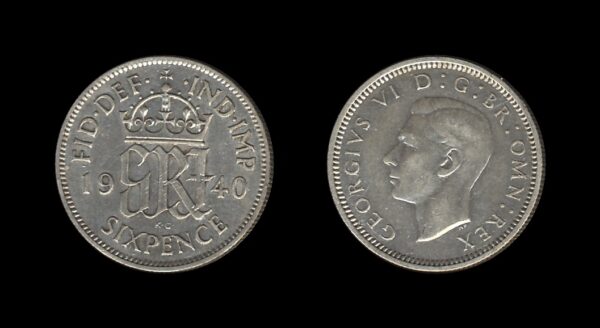 United Kingdom Velika Britanija 6 Pence 1940 – George VI