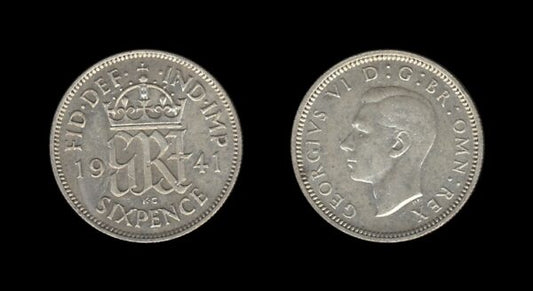 United Kingdom Velika Britanija 6 Pence 1941 – George VI