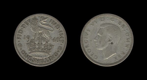 United Kingdom Velika Britanija 1 Shilling 1940 – George VI (English crest)