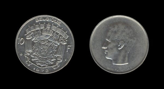 Belgium Belgija 10 Frank 1972 – Baudouin I (French text)