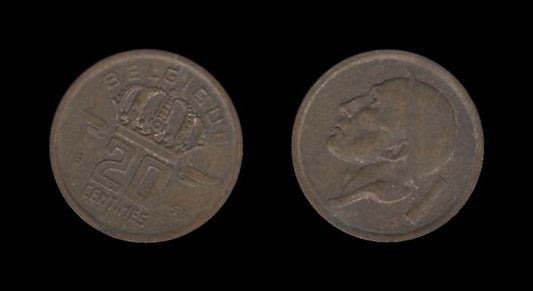 Belgium Belgija 20 Centimes 1953 (French text)