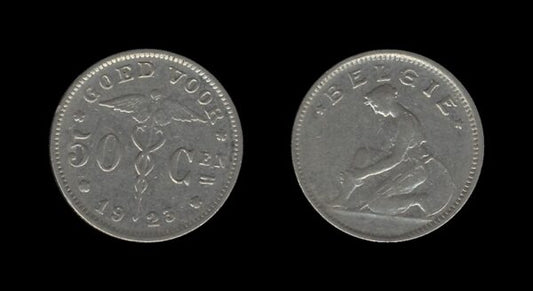 Belgium Belgija 50 Centimes 1923 (Dutch text)