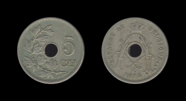 Belgium Belgija 5 Centimes 1914 – Albert I (French text)