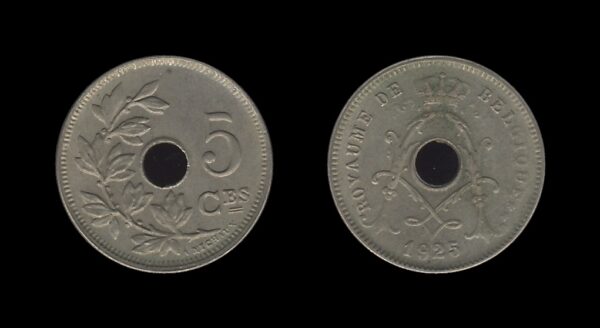 Belgium Belgija 5 Centimes 1925 – Albert I (French text)